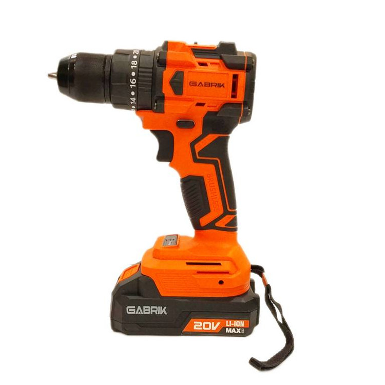 دریل پیچگوشتی چکشی شارژی ۱۶ ولت براشلس دو باطری GABRIK cd12000